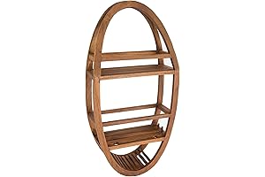 Ultimate Teak Shower Sanctuary: AquaTeak's Oval Shower Organizer