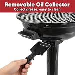 Grill électrique extérieur, CUSIMAX Électrique BBQ Grill, 1600W portatif BBQ avec un lis pour les sorties de cuisine, BBQ Rassemblements, Petits espaces, Chaleur réglable, Grille de stand amovible, Collecteur d'huile