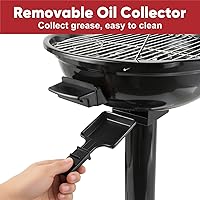 Vista 4 de Electric Grill, CUSIMAX Electric Indoor/Outdoor Grill, 1600W Portable BBQ with Lid for Indoor & Outdoor Use, Adjustable Heat, Removable Stand Grill