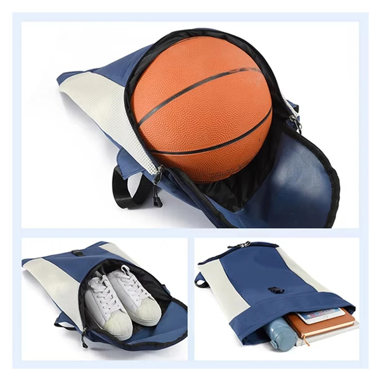 20L Basket Gym Bag Fitness Zaino Grande Borsa Sportiva per gli Uomini con Separato Scomparto Pallone TravelBag per Calcio Pallavolo Pack