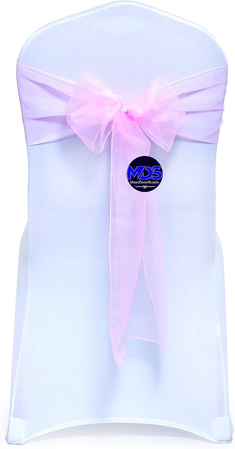 MDS Pack of 75 Organza Chair Sashes/Bows sash for Wedding