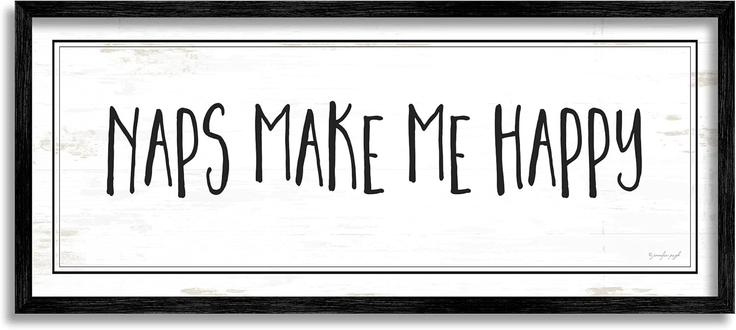 Stupell Industries Naps Make Me Happy Phrase Distressed Plank Pattern