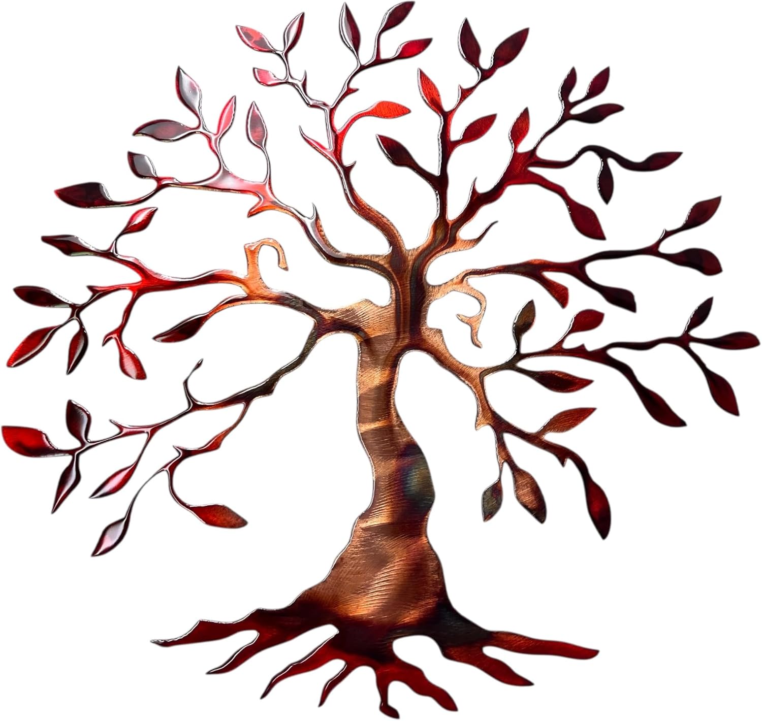 Olive Tree Metal Wall Art Seasons of Color (24", Blue Tinged)