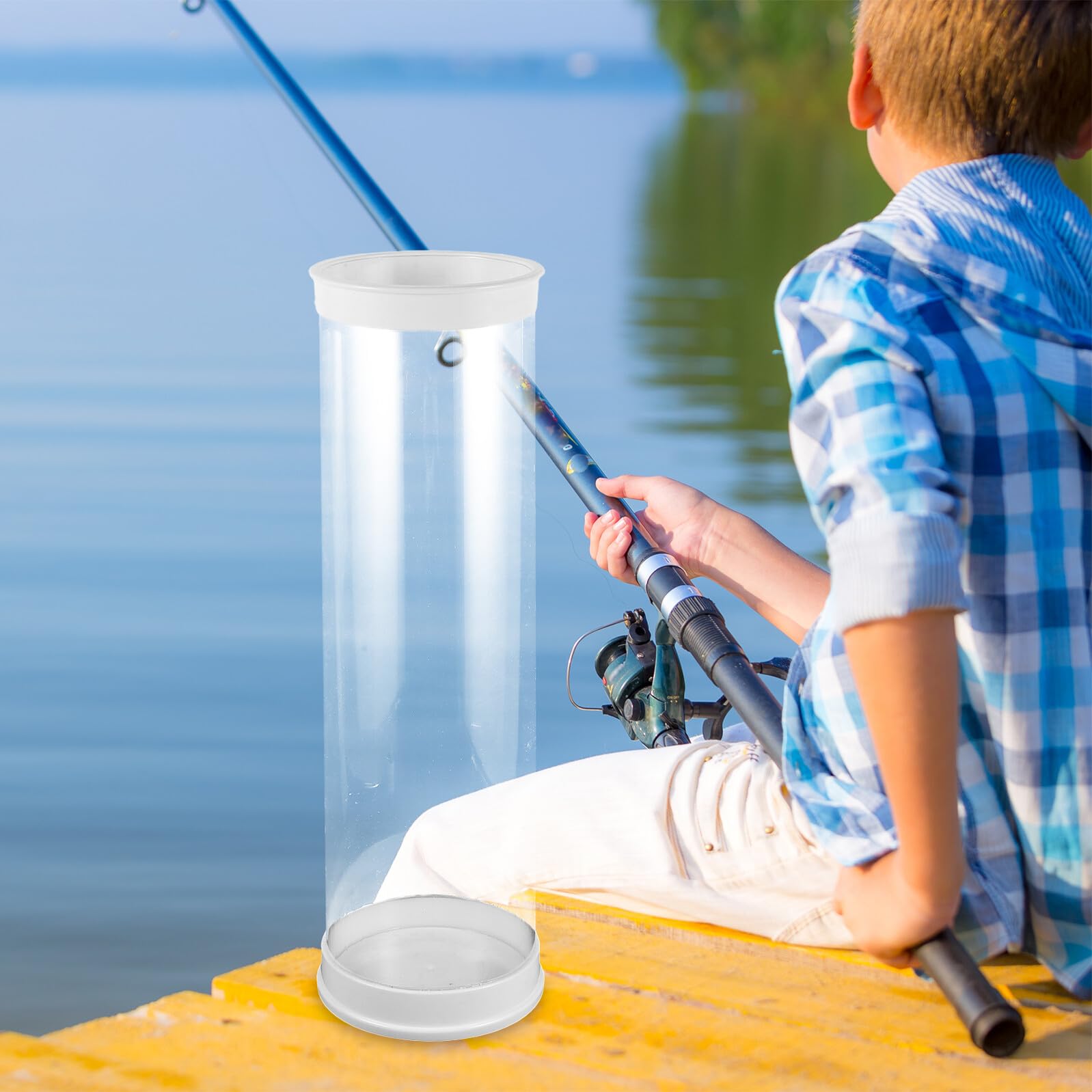 ERINGOGO Tube de Rangement Rigide pour Flotteurs de Pêche en PC Transparent Bouchons Étanches, Réglage Polyvalent pour Pêche en Bord de Mer en Extérieur