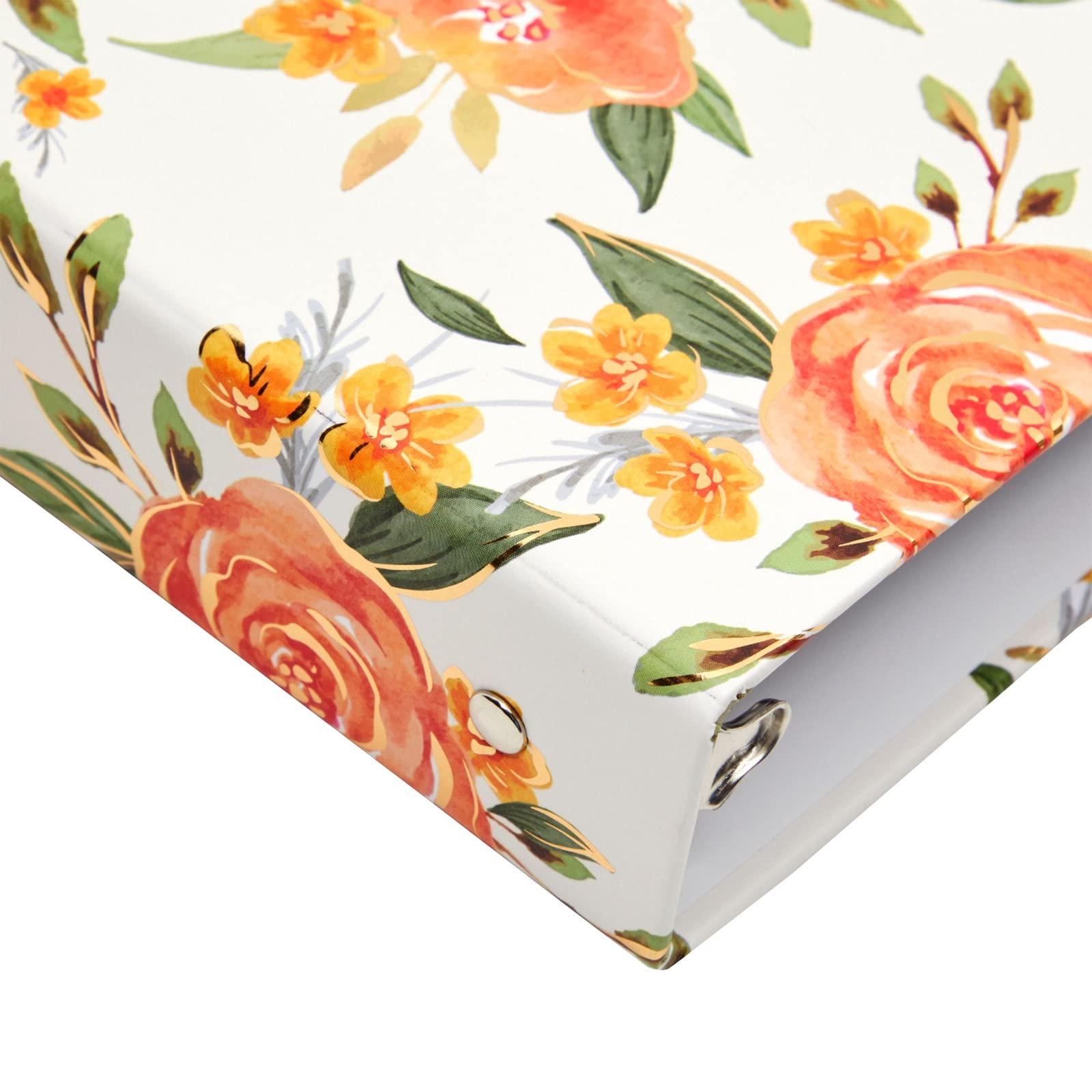 Floral Classeur à 3 anneaux avec anneaux de 3,8 cm, capacité de 250 feuilles (26,7 x 30,5 cm, lot de 2)