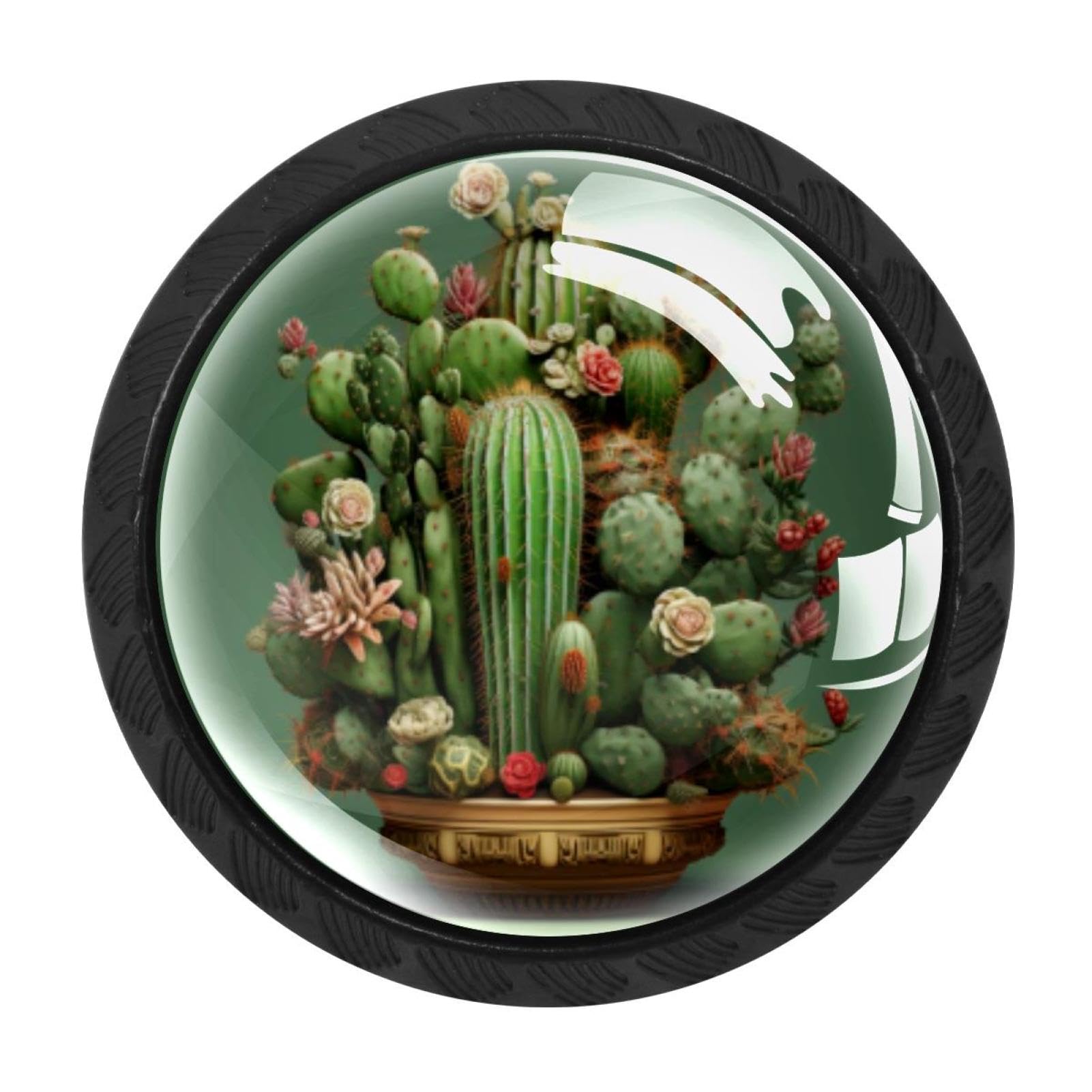 Chenzzzz Multicolored 07 4 Pack Cactus Kitchen Cabinet Knobs Drawer Knobs Dresser Knobs Matte Black Zinc Knobs Drawer Pulls Door Knobs Dresser Drawer Handles Knobs For Dresser Drawers