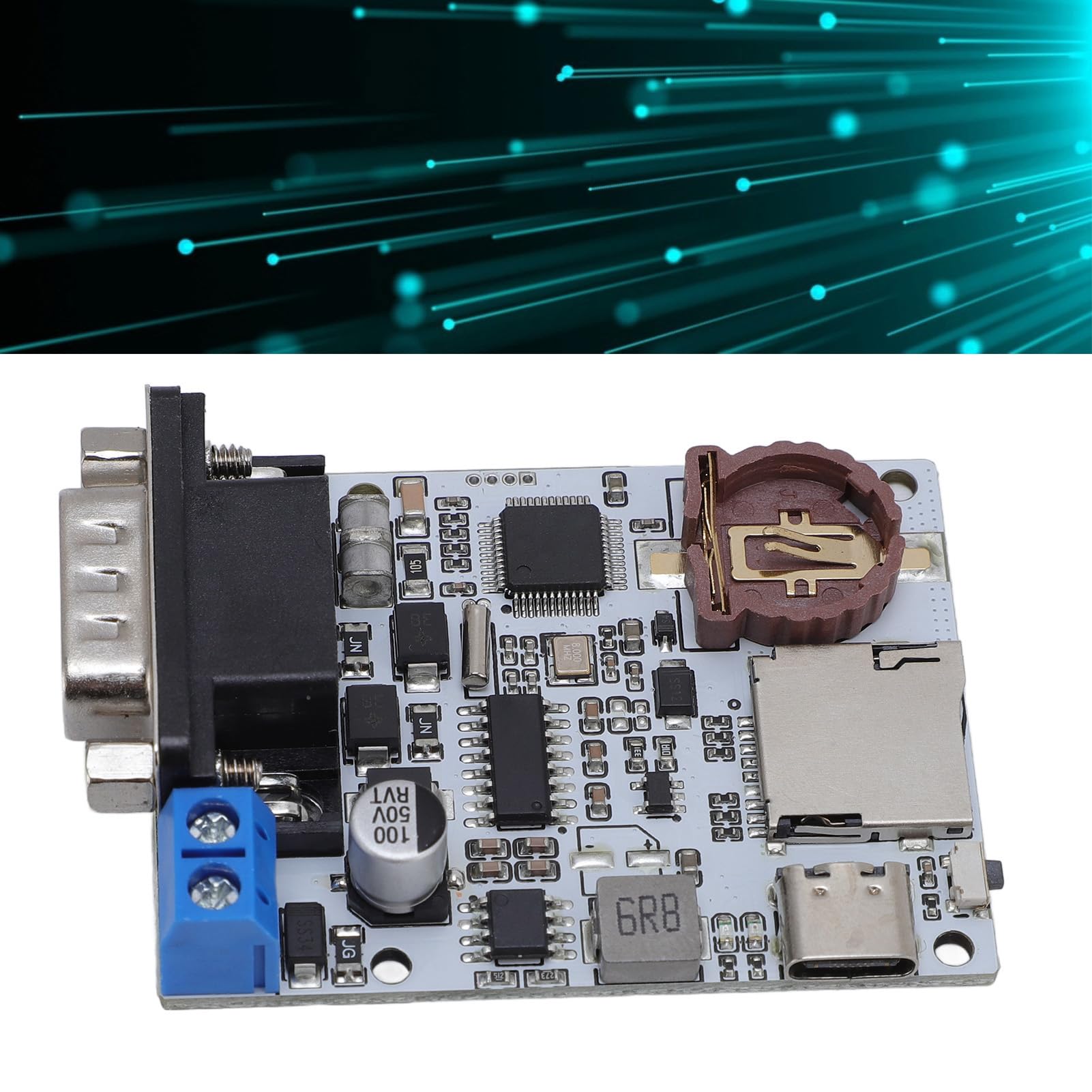 Logger di Dati Seriali con Interfacce di Tipo C e 232, funzionalità di Archiviazione Fino a 128 GB - funzionalità di Orologio in Tempo Reale per il Timestamp Accurato, Indicatori a Doppio