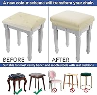 Vista 4 de BUYUE Funda para Taburete de Banco de Tocador de Lujo, (15"- 20") L x (11.8"- 15.7") A Banco Pequeño Rectangular Funda Elástica de Jacquard Lavable
