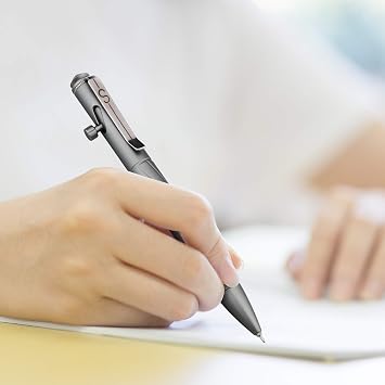 SMOOTHERPRO Stainless Steel Bolt Action Pen,Black | Weighted Metal Body Supports Steady Writing, with Refillable Design for Office Notes, Signatures, and Daily Carry.