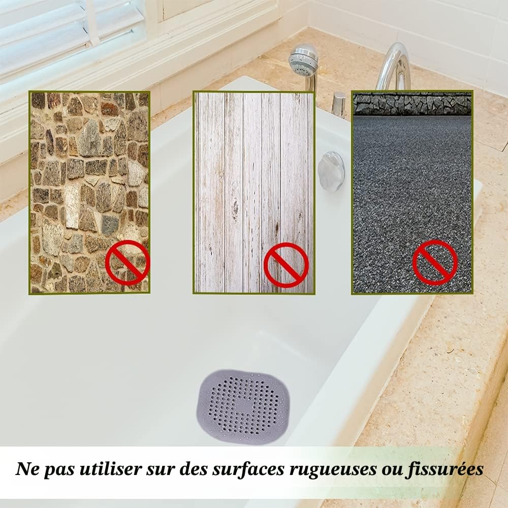 2 Pcs Protection de Drain de Silicone, Filtre Evier de Cuisine avec Ventouse, Filtre de Couverture de Drain de Baignoire, Filtre D'éVier de Cuisine Et Salle de Bain.