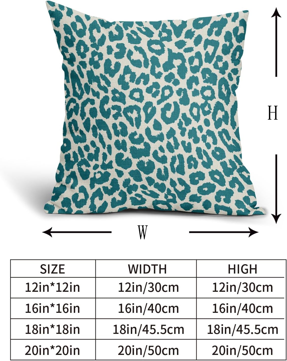 Teal Leopard Print Pillow Covers 24x24 Set of 2 Cheetah Animal Pattern Chinoiserie Decorative Throw Pillows Outdoor Pillowcase Farmhouse Linen Cushion Case Decor for Sofa Couch Bed