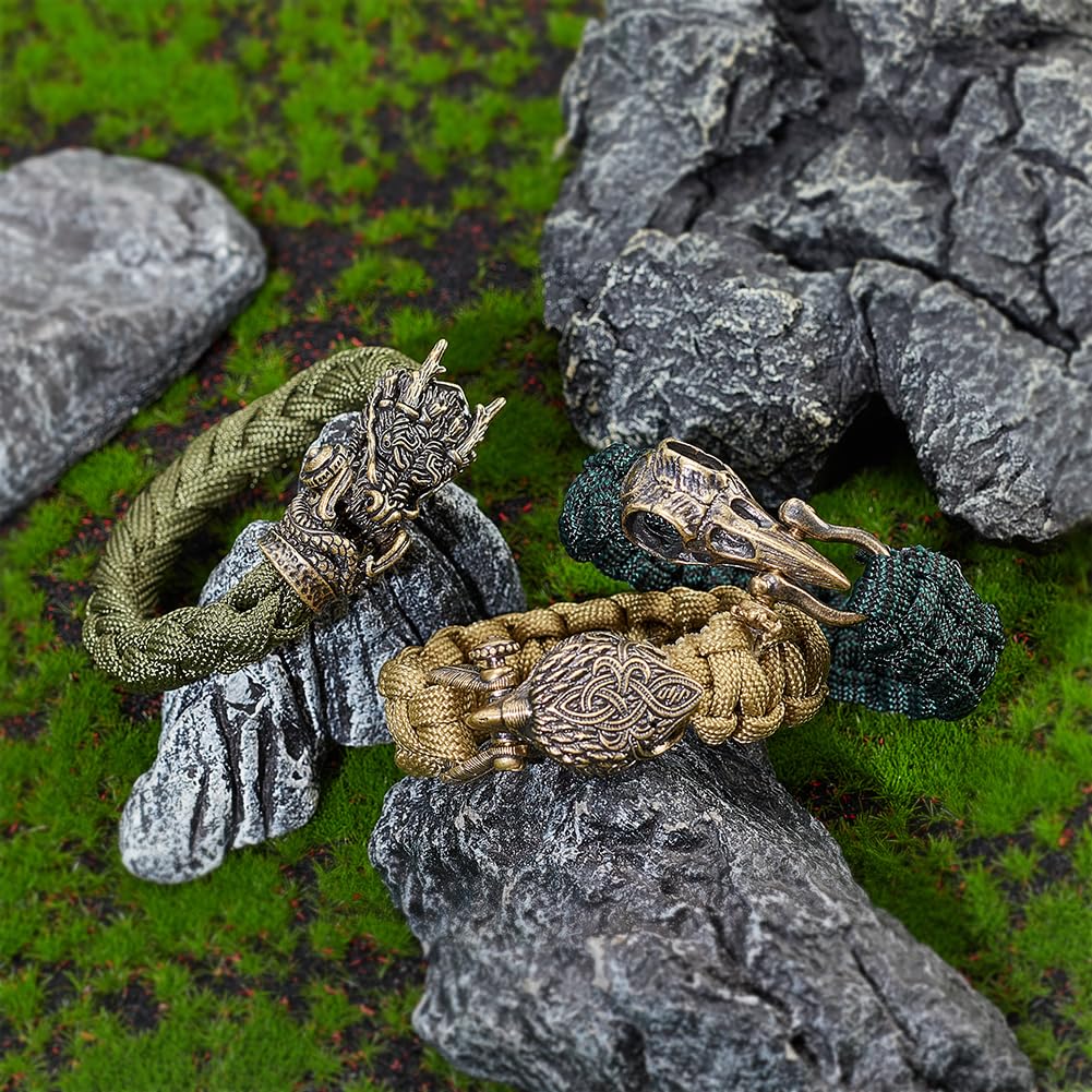 nbeads Adler Messingperle, Fallschirm Schnurwerkzeug Lanyard Perle EDC Charms Anhänger Charms Messing Perlen Zubehör Für EDC String Armband Handwerk, Antike Bronze