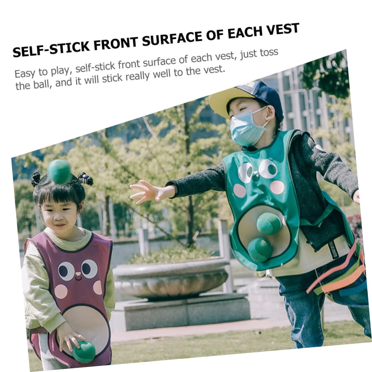 Toyvian Vestito Palla Appiccicosa Giochi Esterni per Bambini Età 3-8 Anni Materiale Oxford Poliestere Colore Casuale