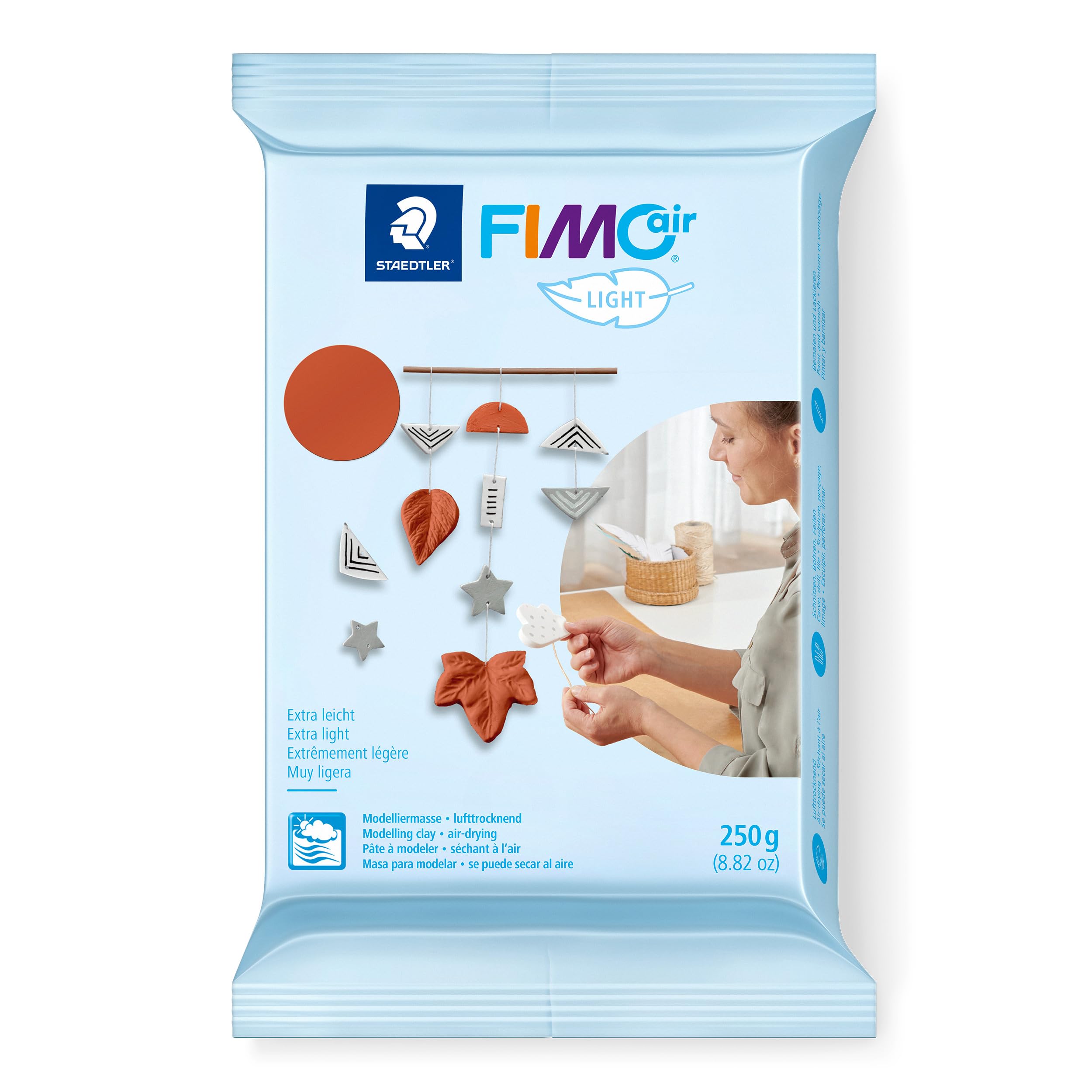 STAEDTLER 8131-76 FIMOair Light - Extra-Light Air Drying Modelling Clay, 250g - Terracotta (Pack of 1)