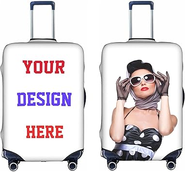 review DQRIFGL Custom Luggage Cover for suitcase, Personalized Suitcase Cover Add Your Photo Text Logo Washable Scratch Resistant Resilient Luggage Protector For Business Vacation Travel S