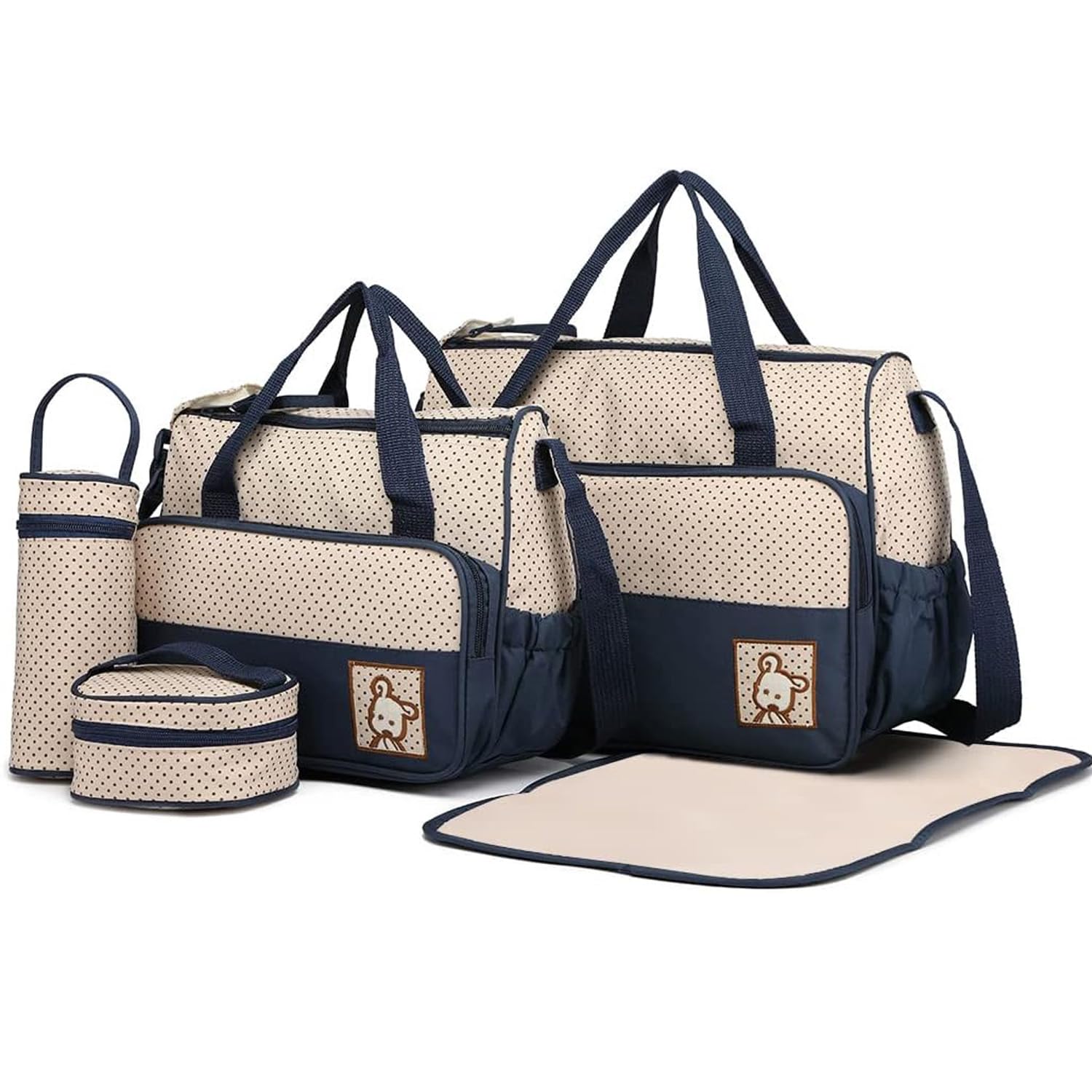 Kmrlofiy Set 5 kits Bolsa de Mama para Bebe Biberon Cambiador de Pañales Bolsa Hospital Maternidad Bolso Bebé para Viaje Carro Carrito Biberón Colchoneta Comida Pañal