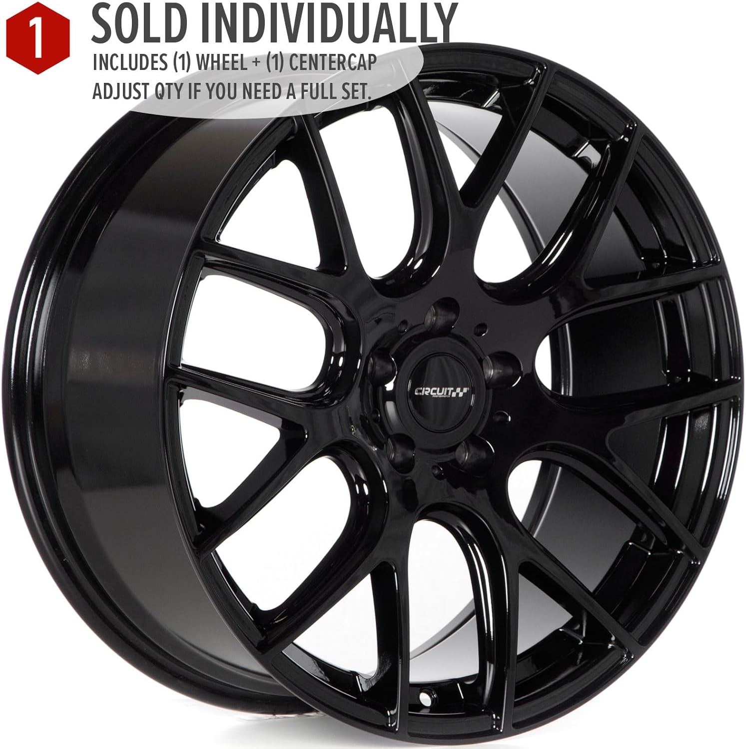 Circuit Performance CP31 19x8.5" Gloss Black 5×114.3 [+35mm] Compatible with Honda Accord, Civic, CR-V, Toyota Camry, etc