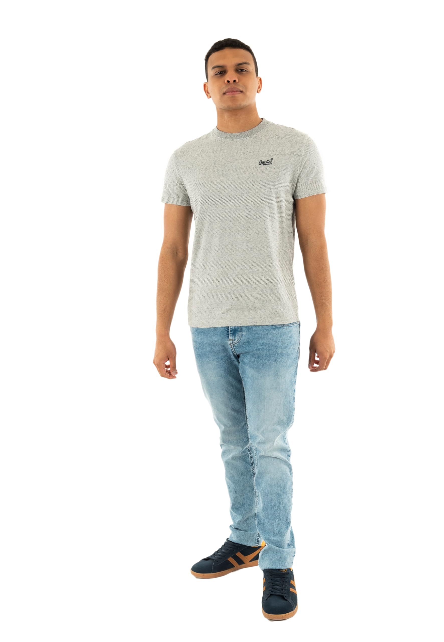 Superdry Men's Gray T-Shirts, M, Vintage Logo Embroidered T-Shirt