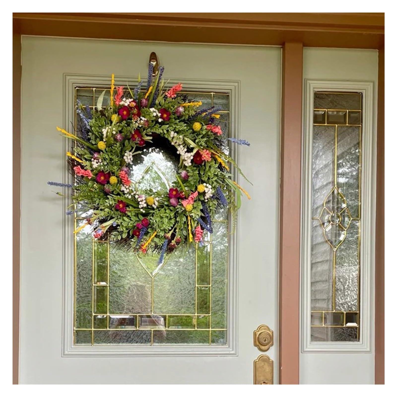 Couronne pour Porte Les couronnes artificielles conviennent à la décoration intérieure des fenêtres et Portes d'entrée Peuvent être utilisées comme décorations de fête