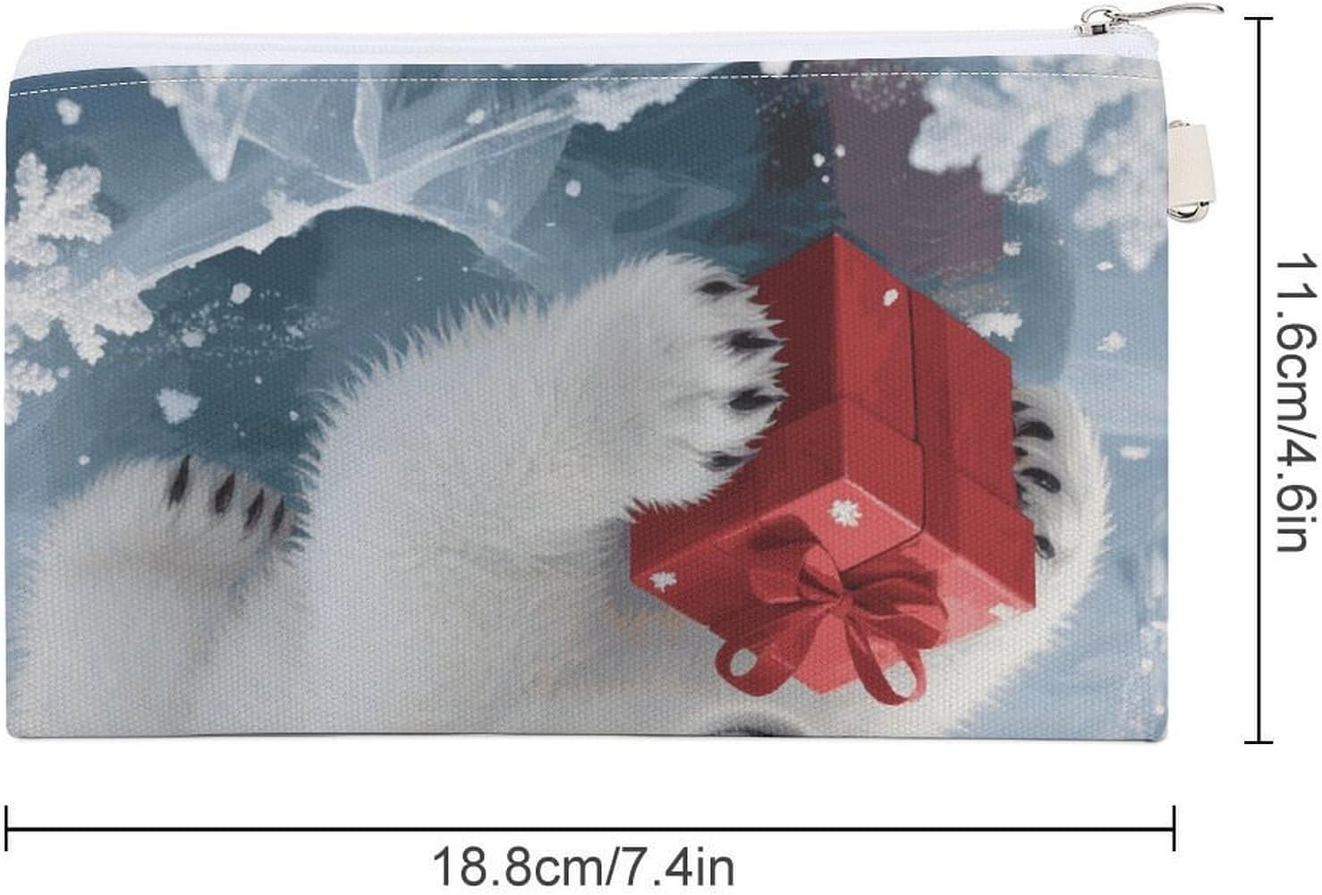Christmas Polarbear Large Portable Canvas Wallet image 2