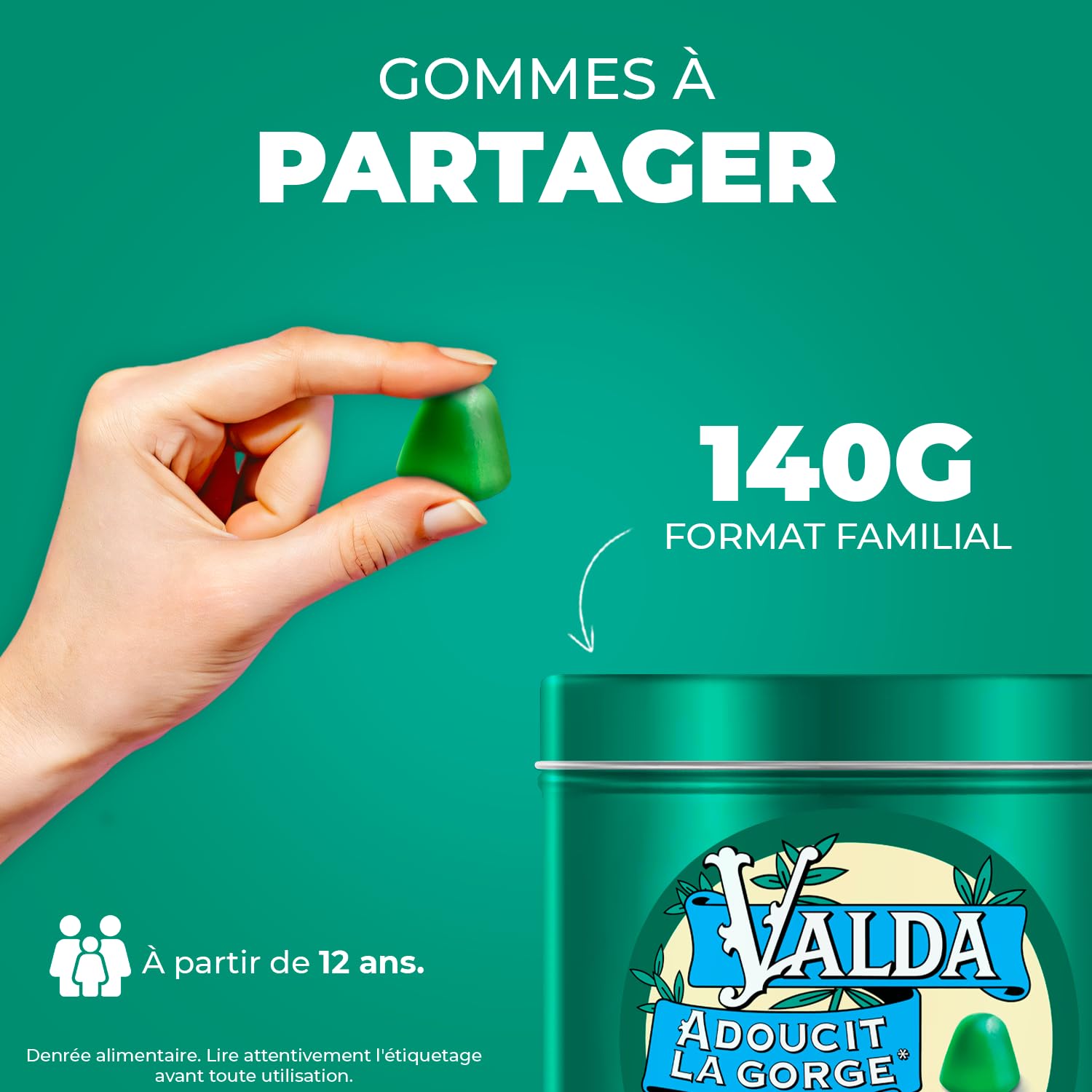 Valda Gommes Sans Sucres Goût Menthe Eucalyptus Adoucit La Gorge 140 G