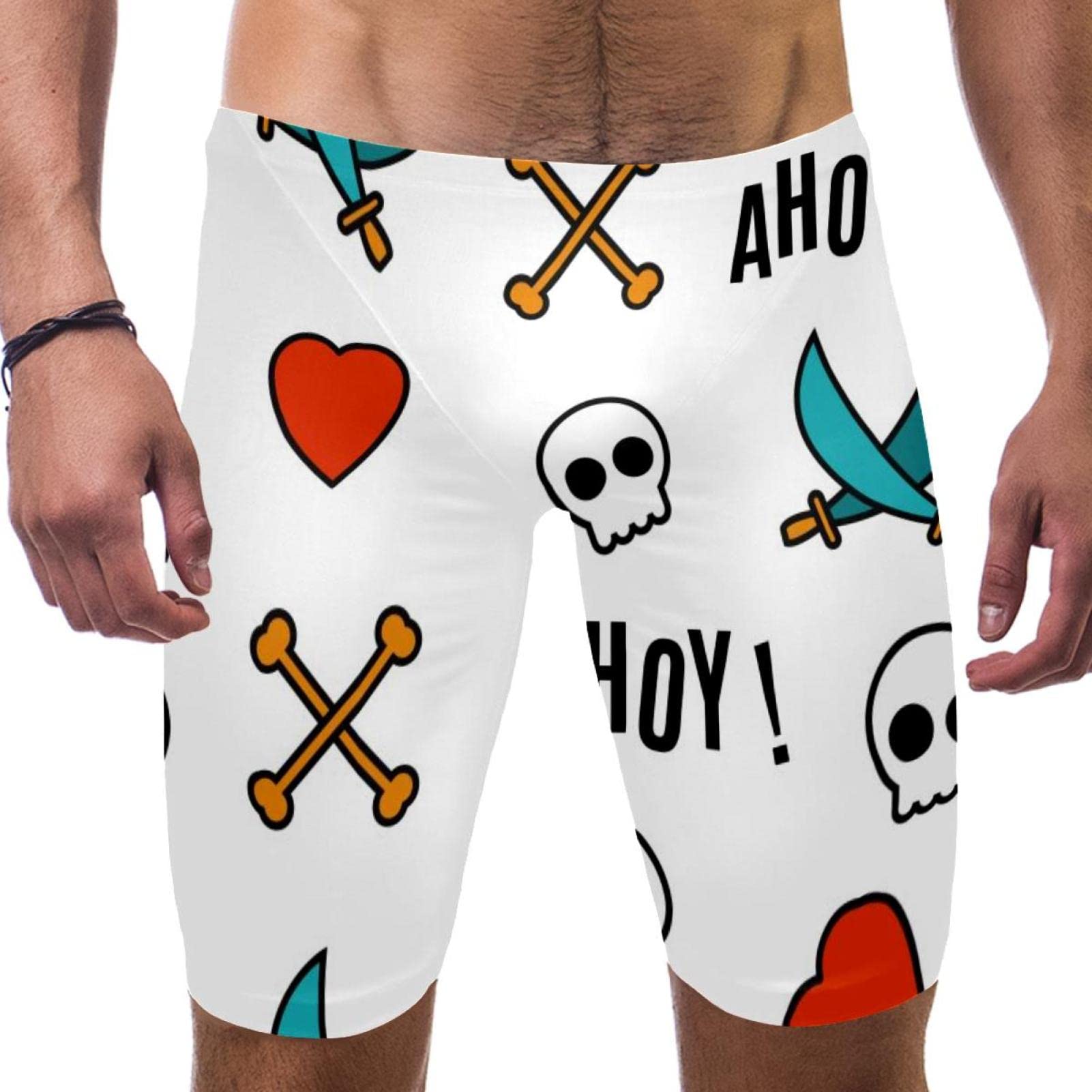 Traje de baño para hombre de natación jammers largos de competición pirata multicolor XL 7