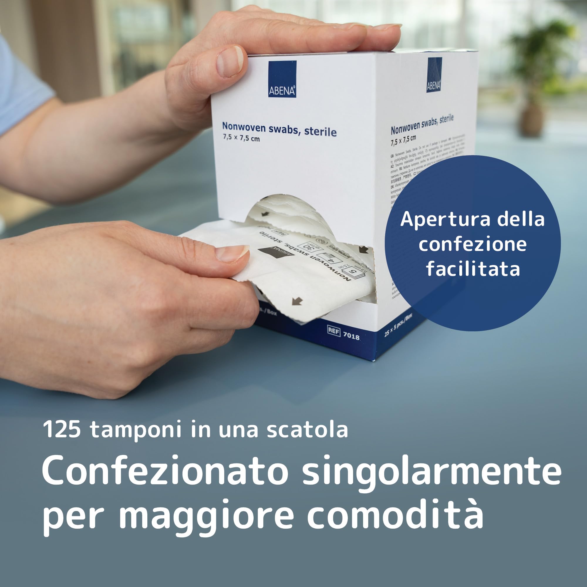 ABENA Compresse Sterili 7,5 x 7,5 cm, 18x125 pz Tessuto Non Tessuto | Si