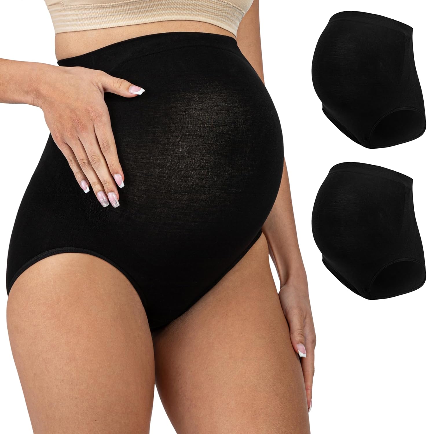 Be Relax Maternity Briefs - Pregnancy Underwear for Women - Over Bump Pregnancy Undergarment - Maternity Panties 2 Pack