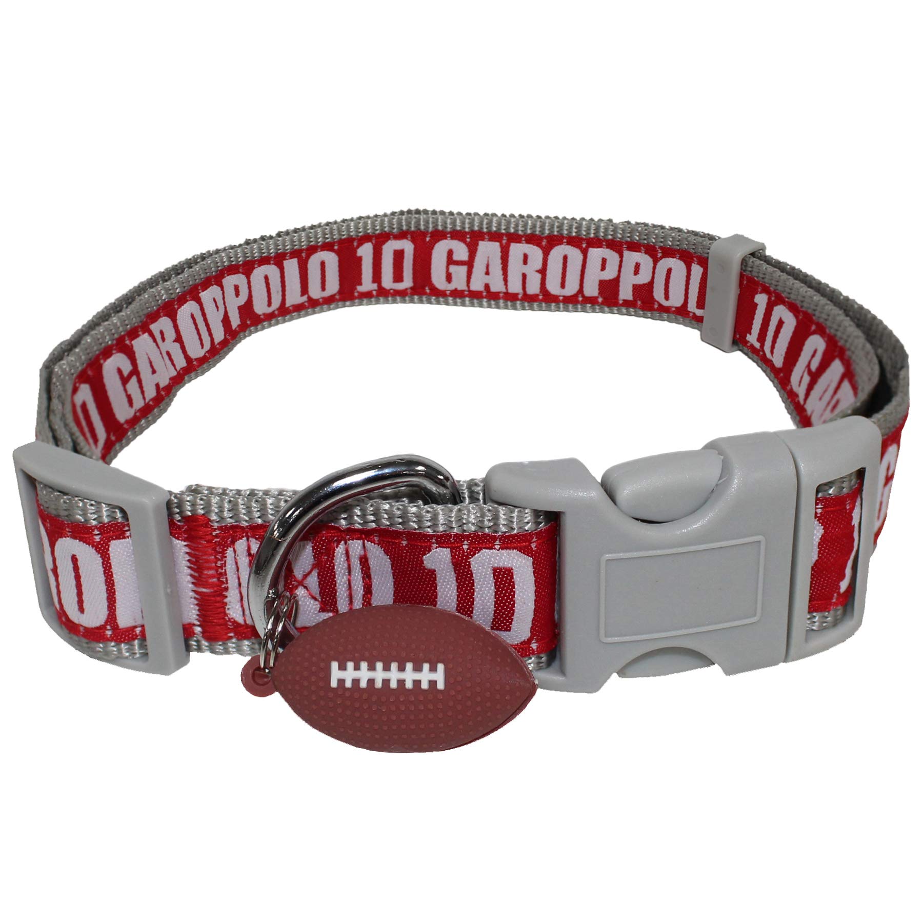 NFLPA DOG COLLAR - JIMMY GAROPPOLO #10 Pet Collar - NFL SAN FRANCISCO 49ERS Adjustable Dog Collar, Large