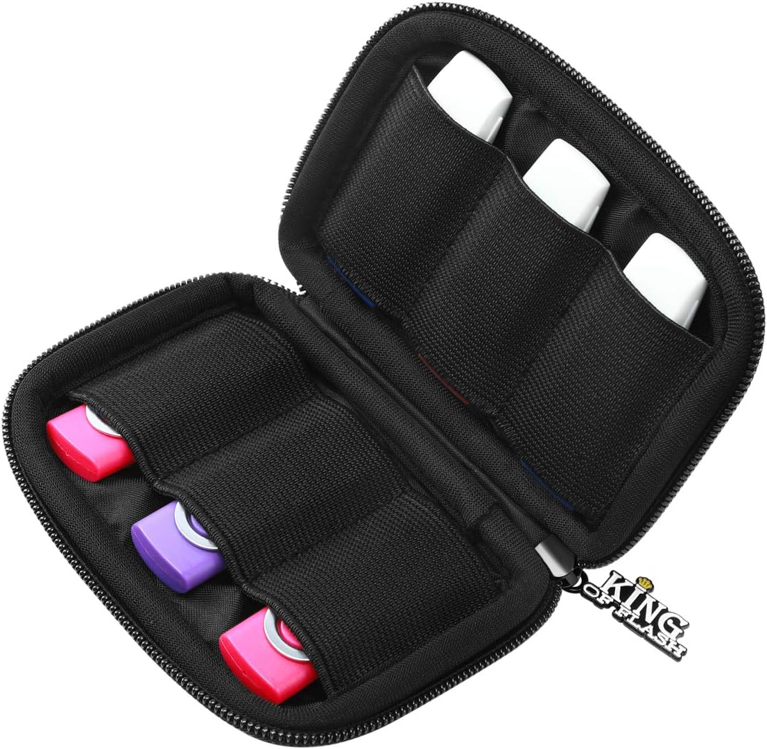 KING OF FLASH USB Flash Drive Case With Premium Quality Padded Protection For Up To 6 Flash/Key Drives, Organizer - Black
