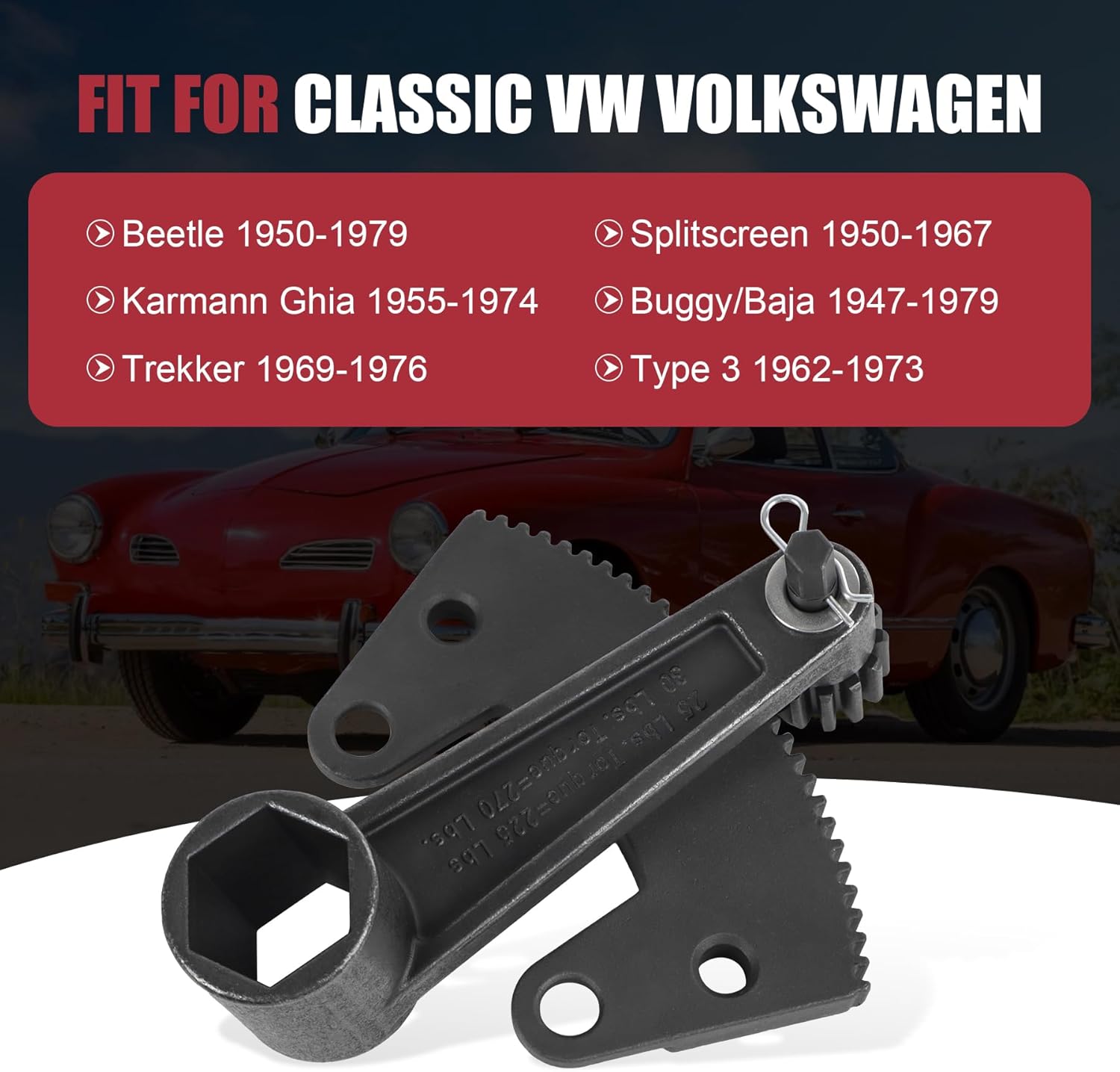 Torque Multiplier Leverage Tool Compatible with Classic Vw Bug/Volkswagen Beetle 36mm Axle Nut and Flywheel Gland Nut 000133