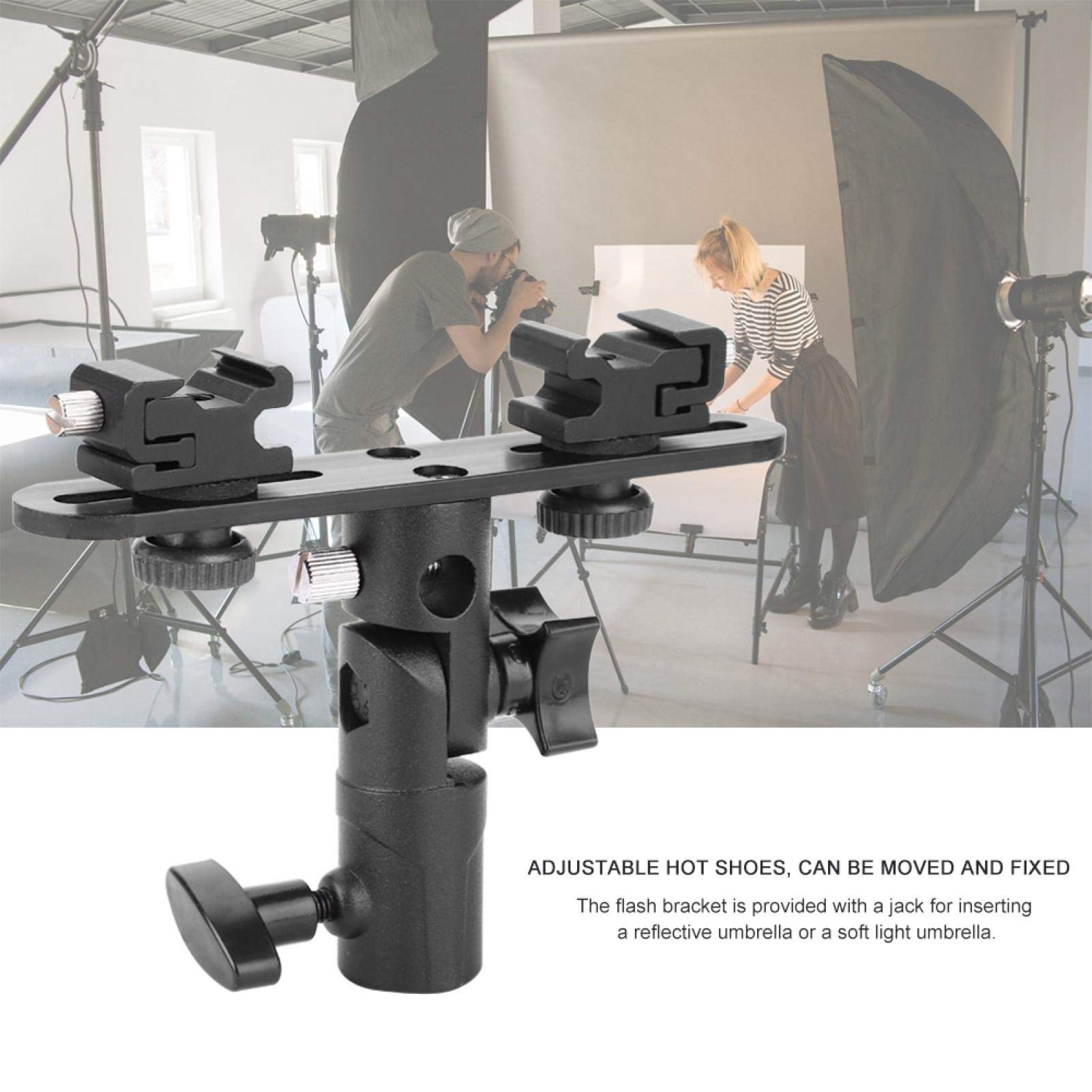 Blitzhalterung, Blitzschiene, Blitzschuh-Blitzgerät-Ständer Regenschirmhalter Lichtstativ-Halterung 1/4'' Bis 3/8'' Kompatibel Für Blitz Lichtstativ Stativ Regenschirm