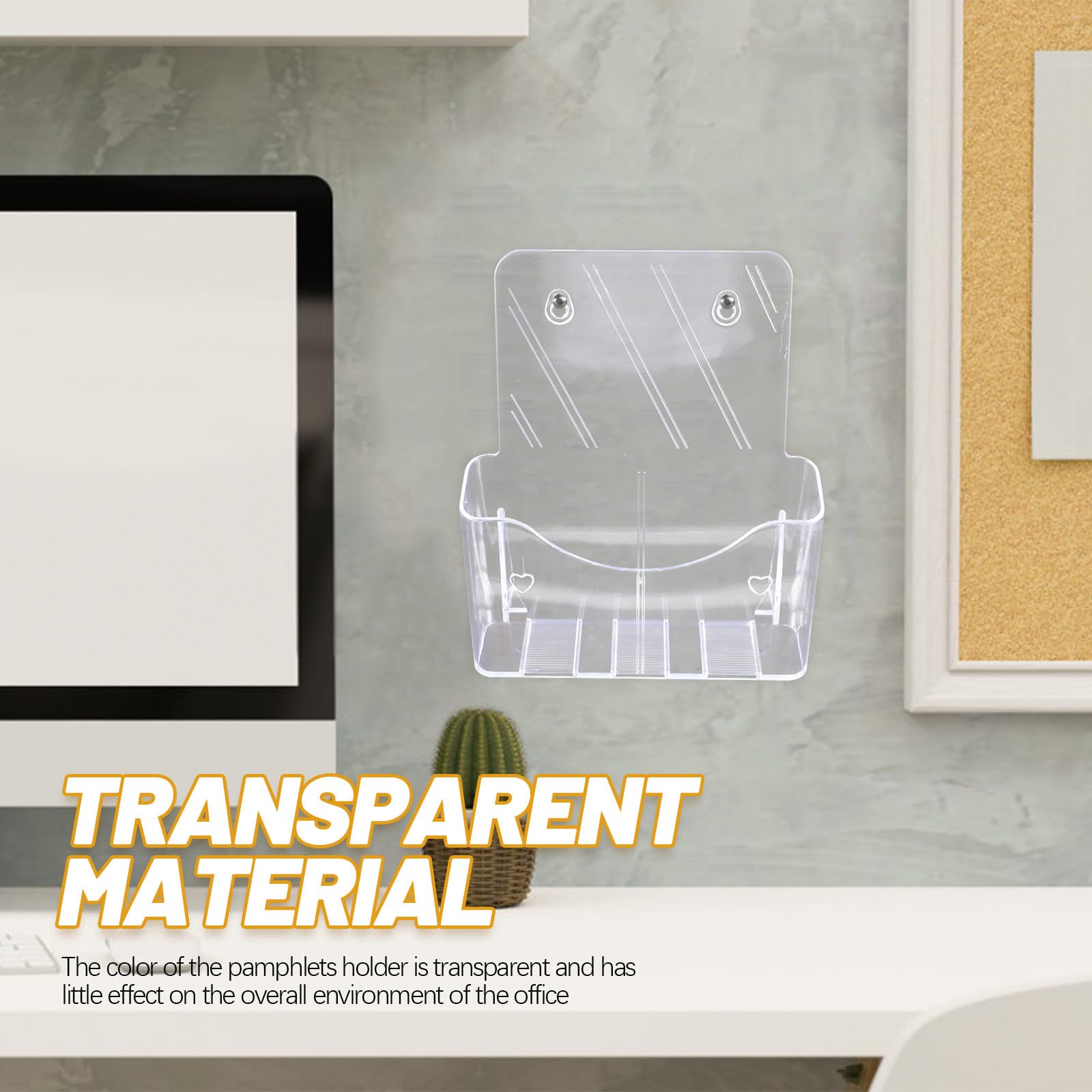 Porte-brochures et Rangement Mural Pratique Base Stable en Acrylique Transparent A4 et Organisation de Documents pour Bureau