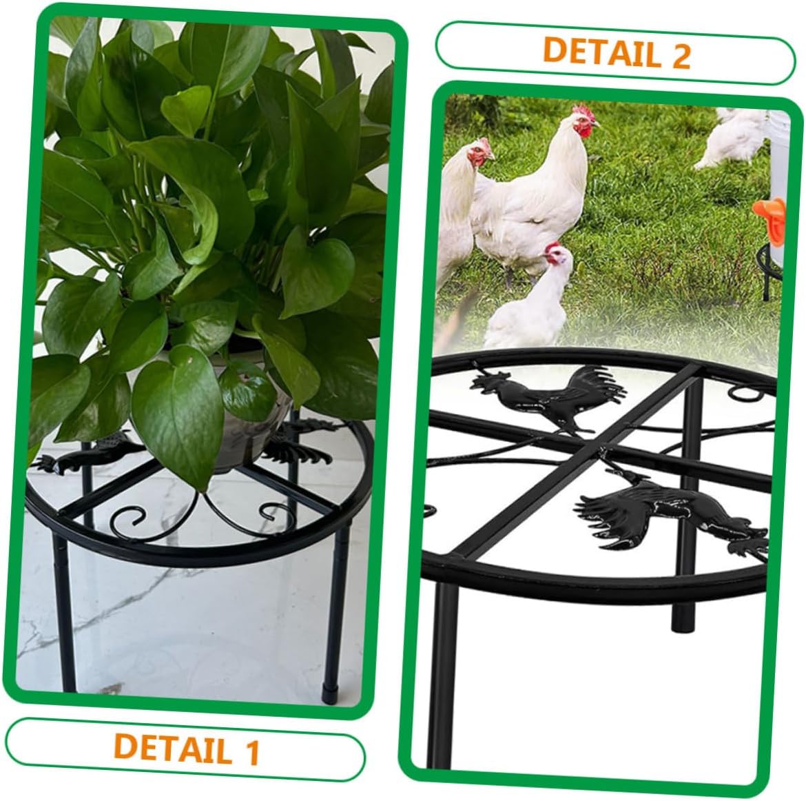 YARNOW 2Pcs Metal Chicken Water Feeder Holder Iron Feeder Stand for Coop Rack for Various Bucket Easy to Assemble Chicken Coop Accessories for Feeding and Watering