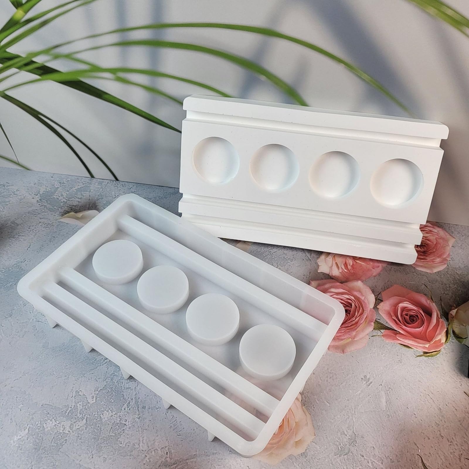 Moules ornementaux en silicone - Moule à église - Moules pour bougeoirs - Moule unique pour la fabrication de chandeliers - En silicone