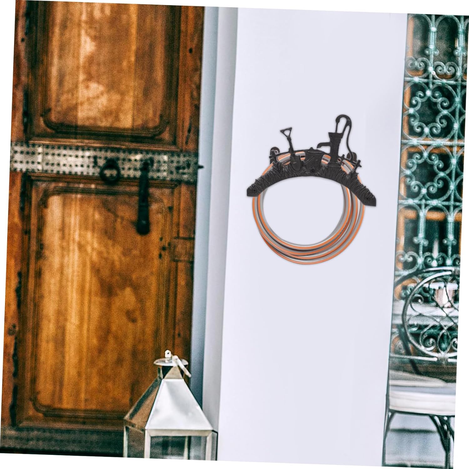 VICASKY Garden Hose Hanger Wall-mounted Pipe Rack Decorative Water Hose Holder for outside Pipe Rack