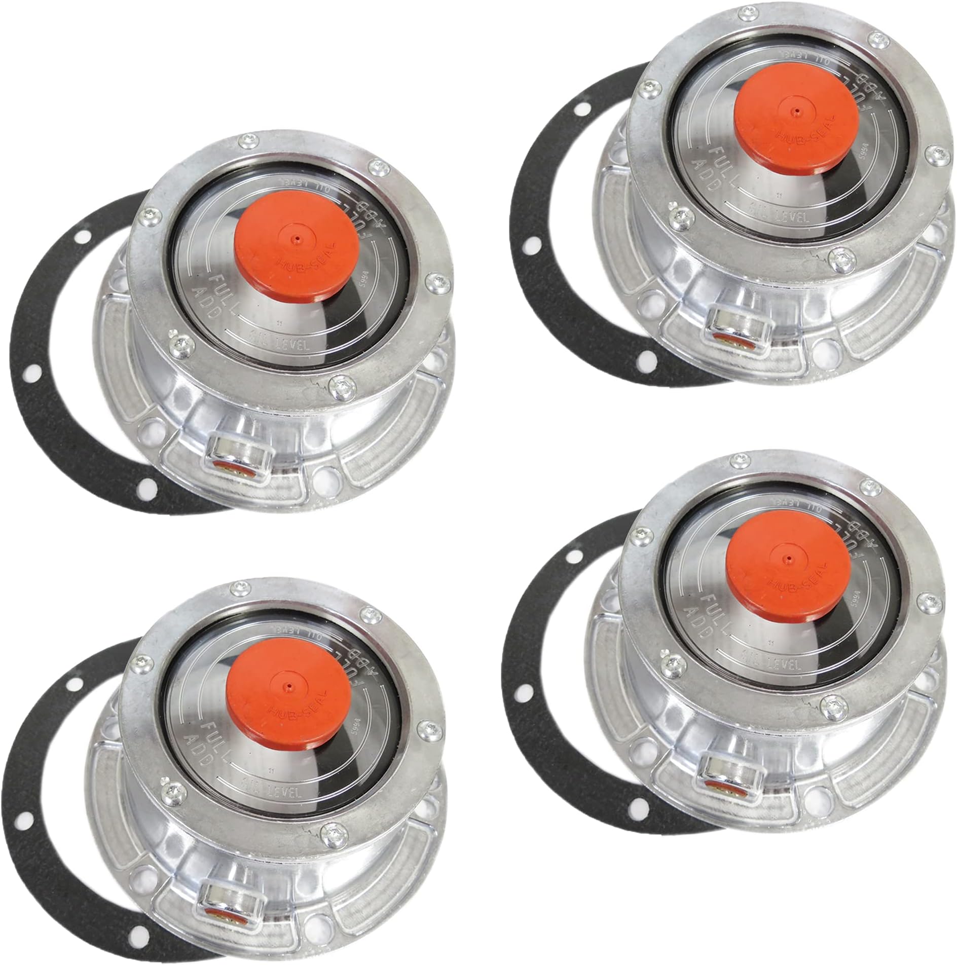 Hubcap 3434009 Aluminum Hub Cap for Trailer Axle (Replaces Stemco 343-4009, SKF 1643, 1743, 1843) (4 Pack)