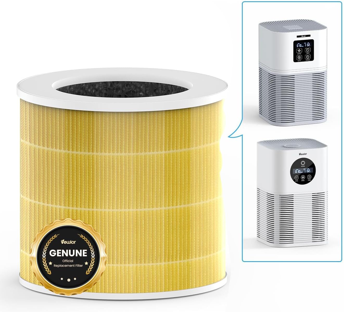 VEWIOR Official A1 A1W Air Purifier Replacement Filter H13 Air Purifier Filter, Compatible with VEWIOR HQSC-50 HQKJ-80 A1 A1W Air Purifier