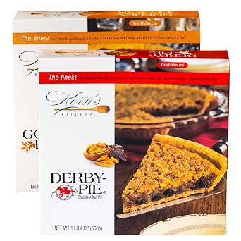 Kerns Kitchen Derby-Pie Chocolate Walnut & Golden Pecan Pie Variety Bundle - Kentucky Tradition Since 1954 - Handcrafted Dessert - Fully Baked, Shipped Frozen - 9 Inch, Serves 16