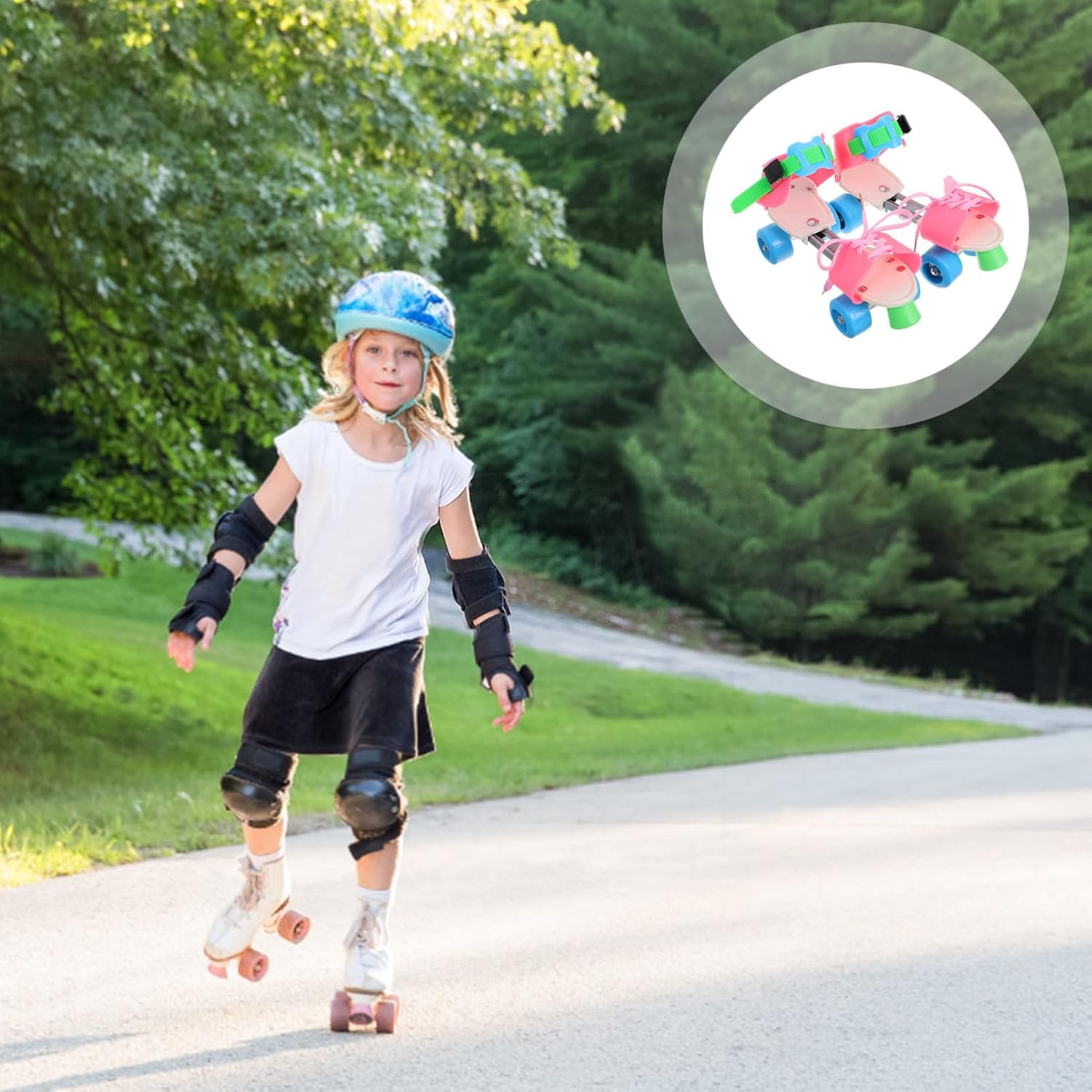 BESPORTBLE 1pair Boy Girl Roller Skates for Boys and Girls Easy Use Quad Skates for Indoor and Outdoor Skating for Ages Design Balance Wheels