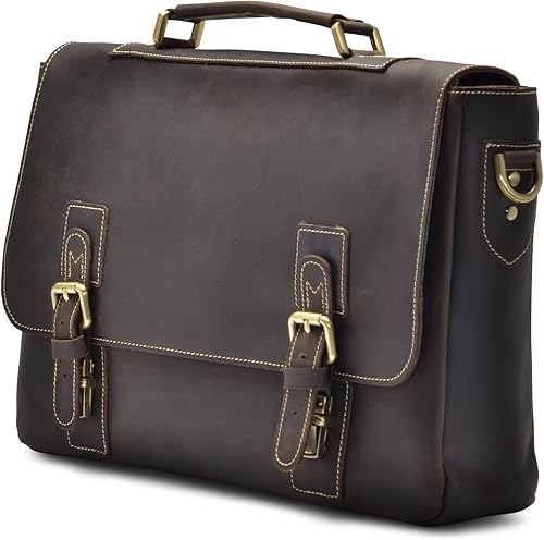 Miniatura 2 de Hølssen Maletín de cuero para hombre (genuino) Vintage Crossbody 15" Laptop Bag