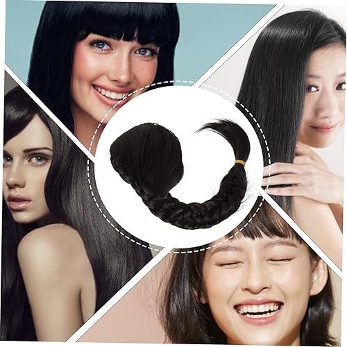 Miniatura 5 de Mikinona Peluca trenzada de cabello humano para cola de caballo para mujer, extensión de cola de caballo larga trenzada