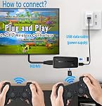Retro Gaming Console - Wireless Retro Game Stick (Black) - Linux/Unix | 20000+ Classic Games, 9 Emulators, 2.4GHz Wireless Controllers, Plug and Play HDMI Retro Game Console for TV