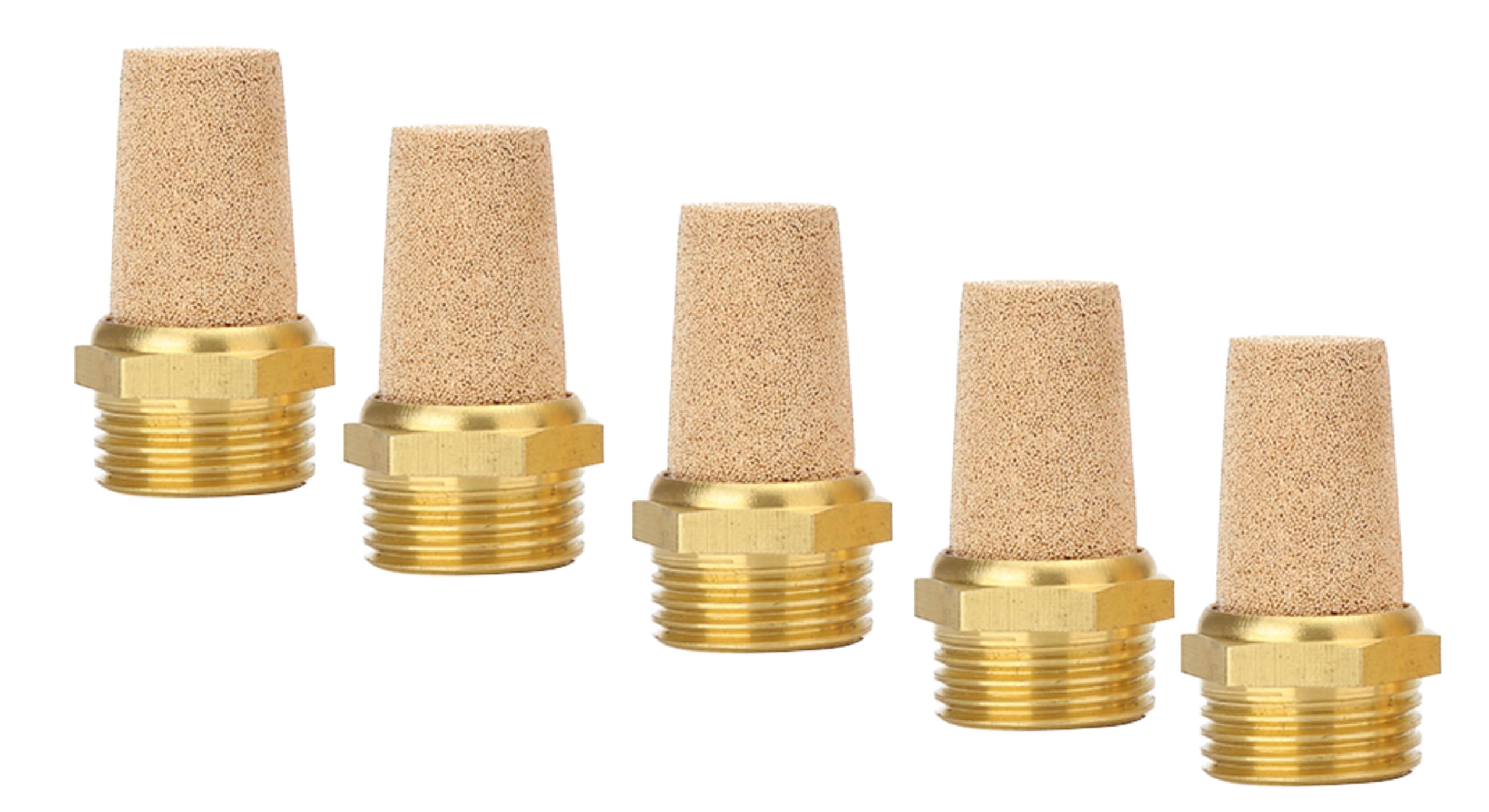 Silencieux pneumatiques en bronze fritté 1/2" lot de 2, 5 ou 10 qualité industrielle (5, 1/2")
