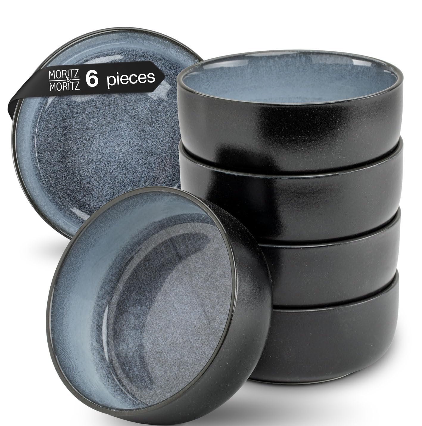 Moritz & Moritz VIDA Cereal Bowls Set of 6-15cm | 610ml / 21 oz Deep Bowls for Breakfast, Soup, Salad & Snacks - Durable, Stylish, Microwave & Dishwasher Safe