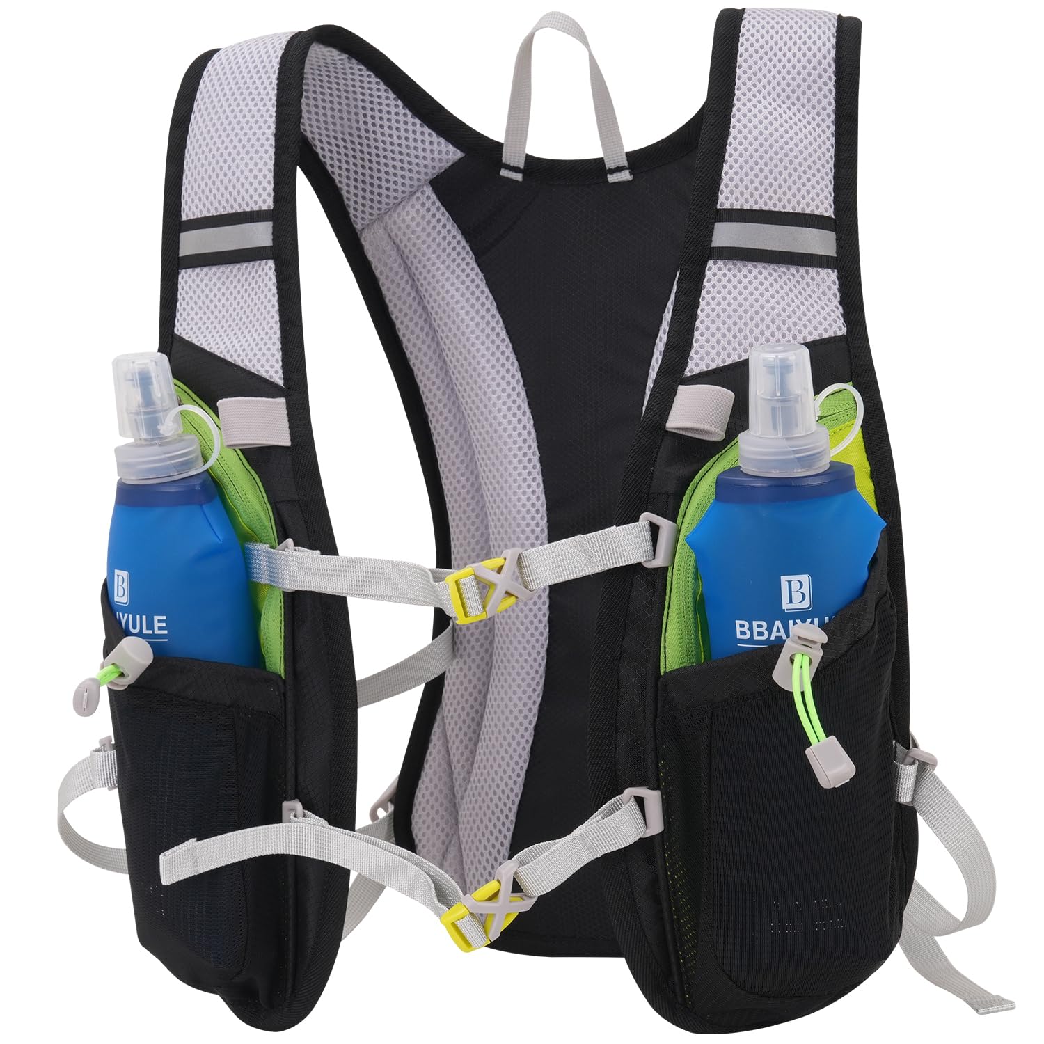 Sac à dos d'hydratation avec poche d'hydratation, ultra léger, sac à dos de course, avec poche à eau, 2 l, sans BPA, sac à dos avec poche à eau et réflecteurs