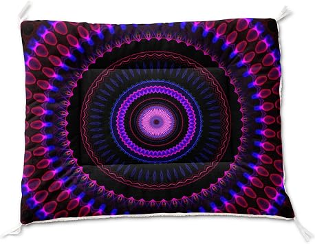 HOSIMA Bohemia Dog Mats for Sleeping,Mandala Pattern Fuzzy Pet Bed Mat,30L*26W Inch,Suitable for Small Dog Bed,Washable Soft Cozy Black Pet Pad.