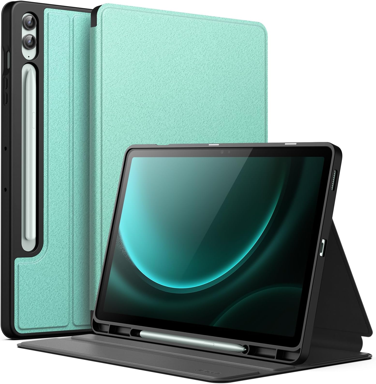 JETech Case for Samsung Galaxy Tab S9 FE+ / S9 FE Plus 12.4-Inch with S Pen Holder, Slim Folio Stand Protective Tablet Cover, Multi-Angle Viewing (Green)