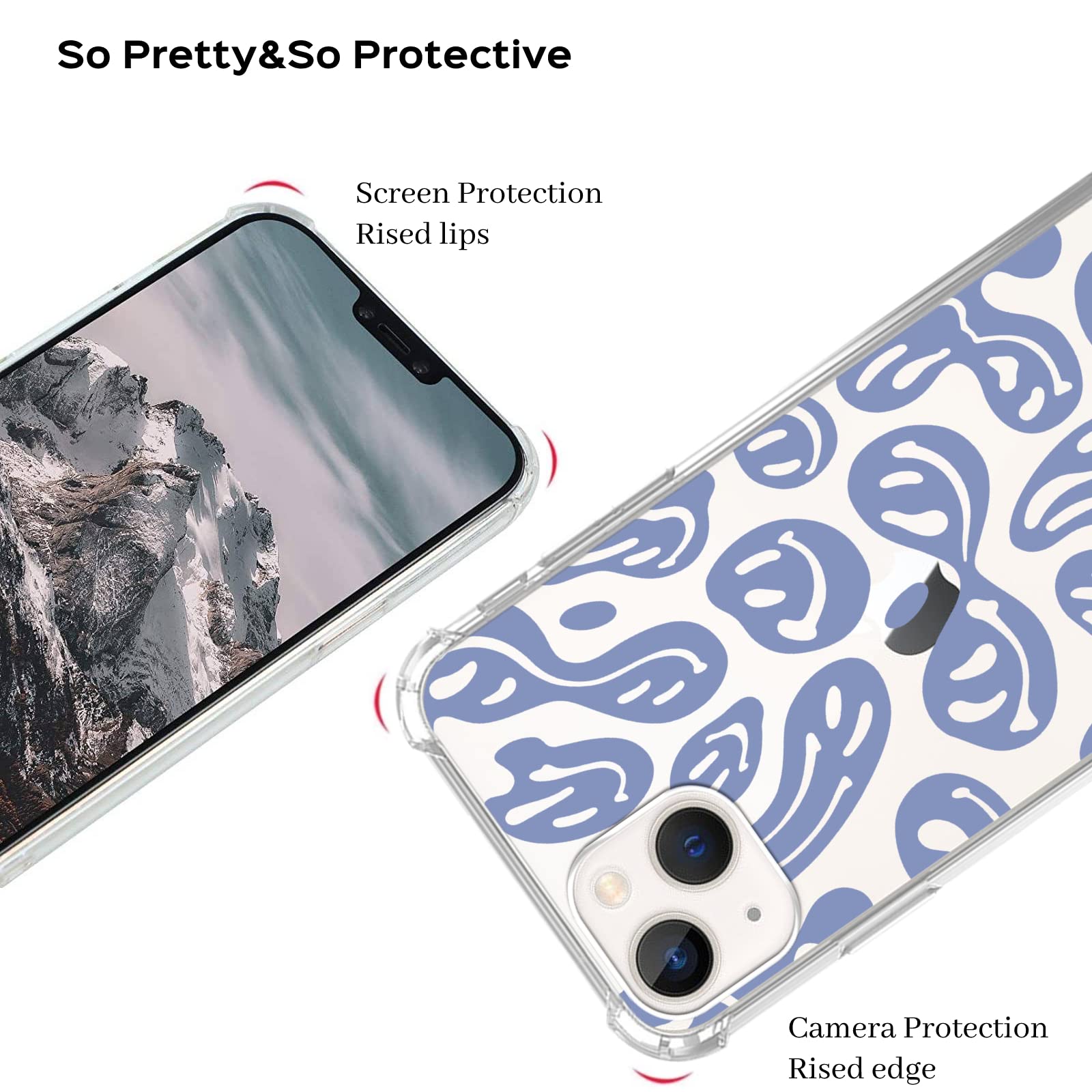 Coole Blaue Trippy Smiley Hülle Für IPhone 15 – Süß, Transparent & Stoßfest