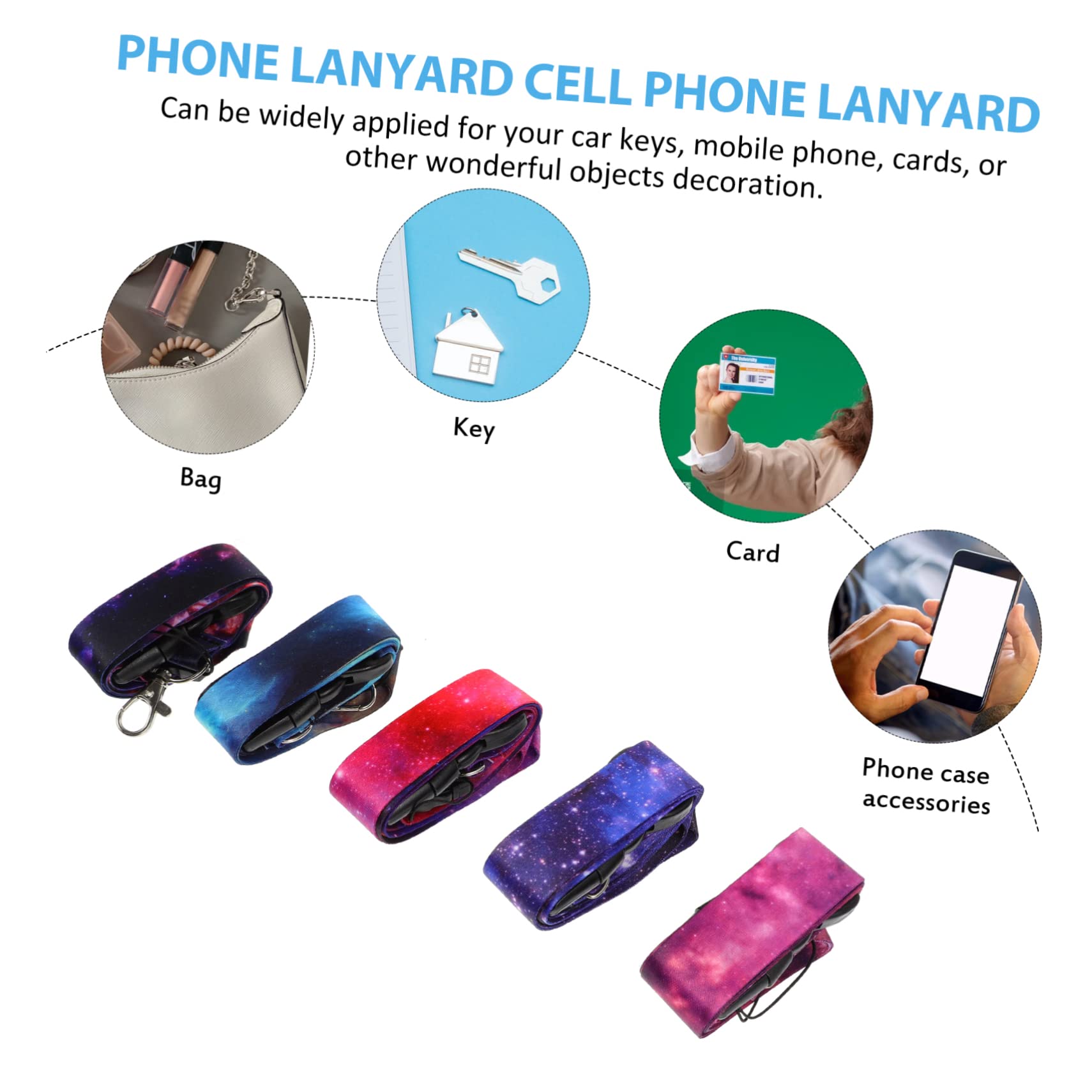 SHINEOFI Handy Umhängeband Set Aus Polyester Robuste Handy Lanyards Mit Schlüsselanhänger Id Karten Und Mehr Für Outdoor Einsatz